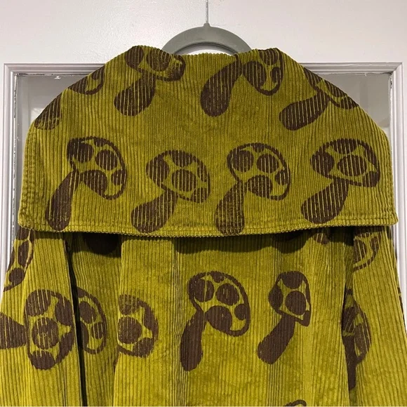 Big Bud Press Mushroom Paint Stamp Sailor Corduroy Cropped Jacket Size Medium - Picture 10 of 14